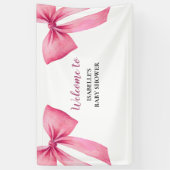 Pink Bow Girl Babydusche Banner (Vertikal)