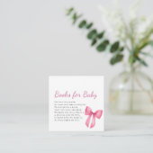 Pink Bow Girl Babydusche Begleitkarte (Stehend Vorderseite)