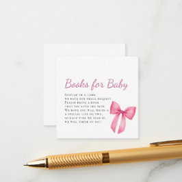 Pink Bow Girl Babydusche Begleitkarte