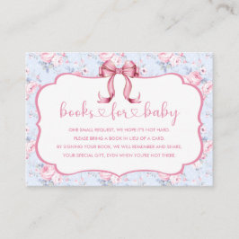 Pink Bow Girl Babydusche Bücher für Baby Begleitkarte
