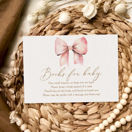 Pink Bow Girl Babydusche Bücher für Baby Begleitkarte