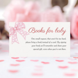 Pink Bow Girl Babydusche Bücher für Baby Begleitkarte