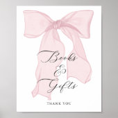 Pink Bow Girl Babydusche Bücher und Geschenke Poster (Vorne)