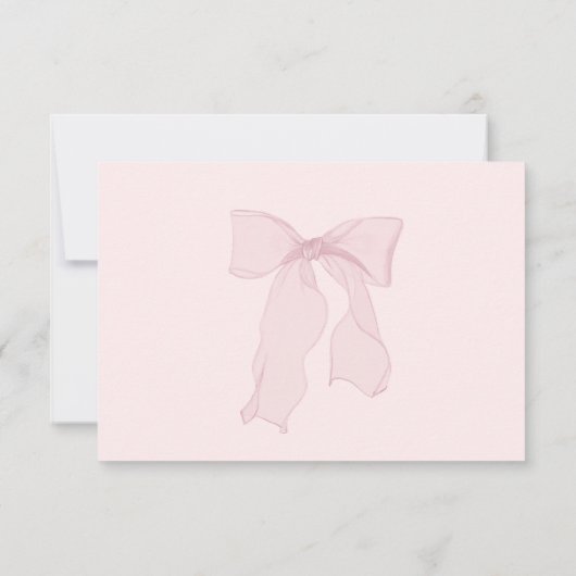 Pink Bow Girl Babydusche Dankeskarte (Rückseite)