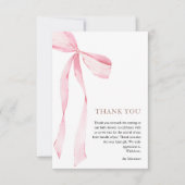 Pink Bow Girl Babydusche Dankeskarte (Vorderseite)
