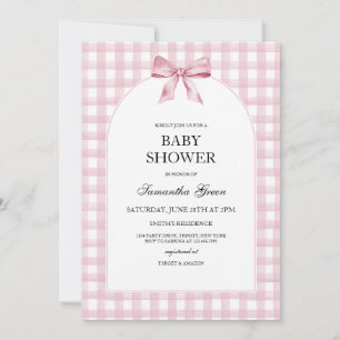 Pink Bow Girl Babydusche Einladung