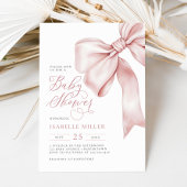 Pink Bow Girl Babydusche Einladung