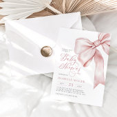 Pink Bow Girl Babydusche Einladung