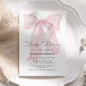Pink Bow Girl Babydusche Einladung