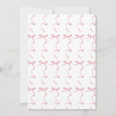 Pink Bow Girl Babydusche Einladung (Rückseite)