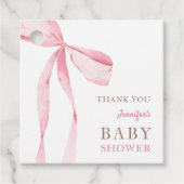 Pink Bow Girl Babydusche Geschenkanhänger (Vorderseite)