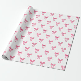 Pink Bow Girl Babydusche Geschenkpapier
