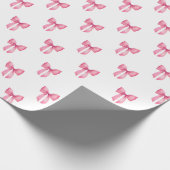 Pink Bow Girl Babydusche Geschenkpapier (Ecke)