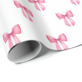 Pink Bow Girl Babydusche Geschenkpapier (Rolleneckpunkt)