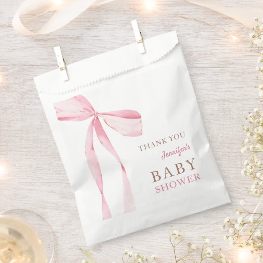 Pink Bow Girl Babydusche Geschenktütchen (Ausgeschnitten)