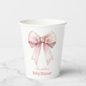 Pink Bow Girl Babydusche Pappbecher (Vorderseite)