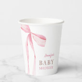 Pink Bow Girl Babydusche Pappbecher (Rückseite)