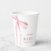 Pink Bow Girl Babydusche Pappbecher (Vorderseite)