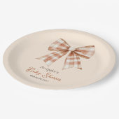 Pink Bow Girl Babydusche Pappteller (Schrägansicht)