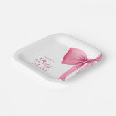Pink Bow Girl Babydusche Pappteller (Gewinkelt)