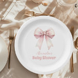 Pink Bow Girl Babydusche Pappteller<br><div class="desc">Machen Sie Ihre Babydusche unvergesslich mit unseren Pink Watercolor Bow Girl Baby Shower Paper Tellern. Diese reizvollen Teller verbinden Eleganz mit Komfort und schaffen die perfekte Atmosphäre, um die Ankunft Ihres kleinen Mädchens zu feiern. Stellen Sie sich vor, Ihre Gäste genießen köstliche Leckereien auf diesen wunderschön gestalteten Tellern. Der zarte,...</div>