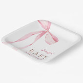 Pink Bow Girl Babydusche Pappteller (Gewinkelt)