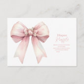 Pink Bow Girl Babydusche Raffle Diapper Begleitkarte (Vorderseite)