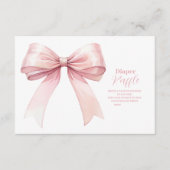 Pink Bow Girl Babydusche Raffle Diapper Begleitkarte (Vorderseite)