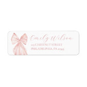 Pink Bow Girl Babydusche Ribbon Rücksendeadresse (Vorne)