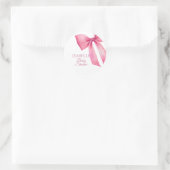 Pink Bow Girl Babydusche Runder Aufkleber (Tasche)