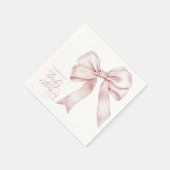 Pink Bow Girl Babydusche Serviette (Ecke)