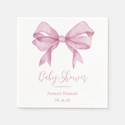 Pink Bow Girl Babydusche Serviette (Vorderseite)