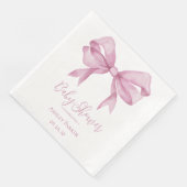 Pink Bow Girl Babydusche Serviette (Ecke)