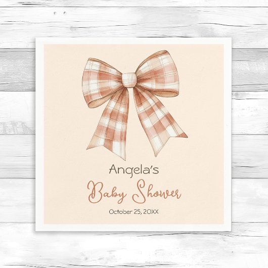 Pink Bow Girl Babydusche Serviette