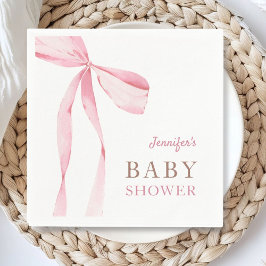 Pink Bow Girl Babydusche Serviette