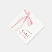 Pink Bow Girl Babydusche Serviette (Ecke)