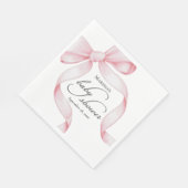 Pink Bow Girl Babydusche Serviette (Ecke)