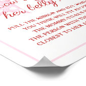 Pink Bow Girl Babydusche wie groß ist ihr Bauch Poster (Ecke)