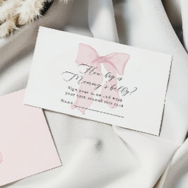 Pink Bow Girl Babydusche Wie groß ist Mommy's Bauc Begleitkarte