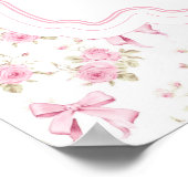 Pink Bow Girl Babydusche Willkommen Poster (Ecke)