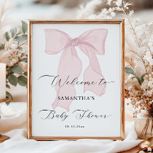 Pink Bow Girl Babydusche Willkommen