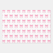 Pink Bow Girl Babydusche Wrapping Paper Geschenkpapier Set (Vorderseite)