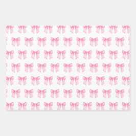 Pink Bow Girl Babydusche Wrapping Paper Geschenkpapier Set