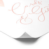 Pink Bow Girl Babyduschkarten und Geschenkschild Poster (Ecke)