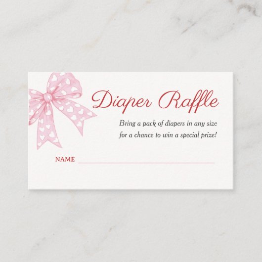 Pink Bow Girl Babyduschmaschine Windelwischer Tick Begleitkarte (Vorderseite)