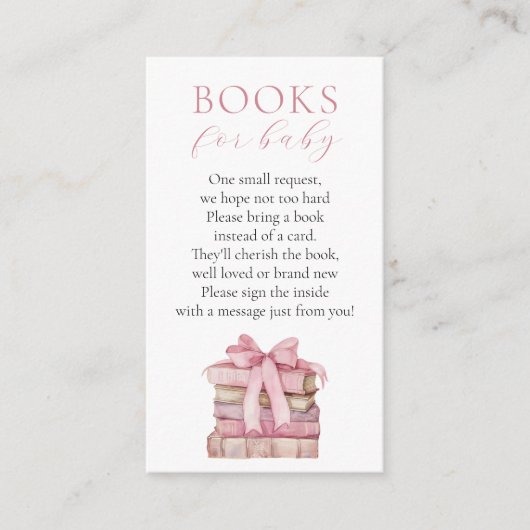Pink Bow Girl Books for Baby insert card (Vorderseite)