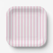 Pink Bow Girl Coquette Striped Baby Shower  Pappteller (Vorderseite)