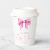 PINK BOW Girl Dusche Pappbecher (Vorderseite)