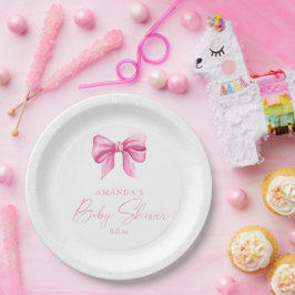 PINK BOW Girl Dusche Pappteller