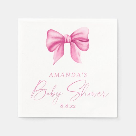 PINK BOW Girl Dusche Serviette (Vorderseite)